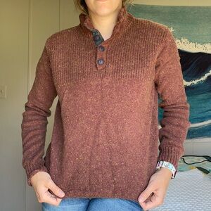 Alesbury Burgundy Knit Quarter Button Sweater